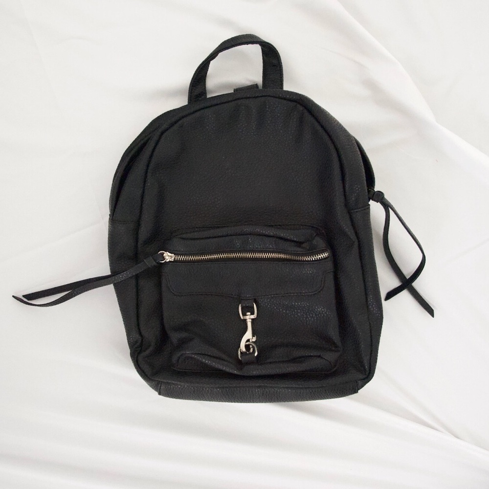 Black leather backpack